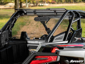 SuperATV rear vented windshield on a Polaris RZR Turbo R, cab view