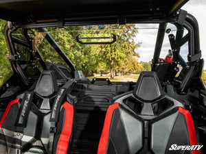 SuperATV rear vented windshield on a Polaris RZR Turbo R, detail view