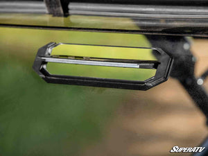 SuperATV rear vented windshield on a Polaris RZR Turbo R, mounted view