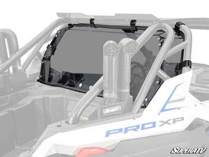 SuperATV rear windshield on a Polaris RZR Pro XP, front view