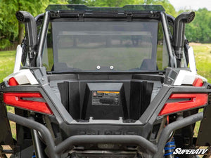 SuperATV rear windshield on a Polaris RZR Pro XP, angle view