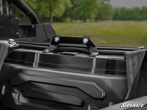SuperATV rear windshield on a Polaris RZR Pro XP, detail view