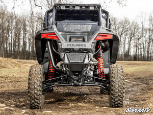 SuperATV rear windshield on a Polaris RZR Pro S 4, angle view