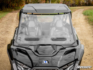 SuperATV vented full windshield on a Polaris RZR Pro R, cab view