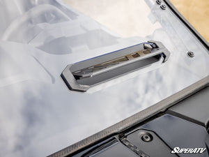SuperATV vented full windshield on a Polaris RZR Pro R, hardware detail