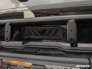 SuperATV rear vented windshield on a Polaris RZR, detail view