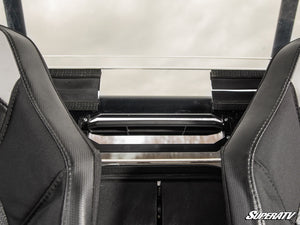 SuperATV rear vented windshield on a Polaris RZR, hardware detail