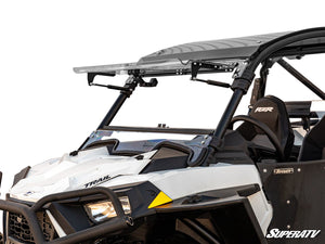 SuperATV flip windshield on a Polaris RZR Trail, front view