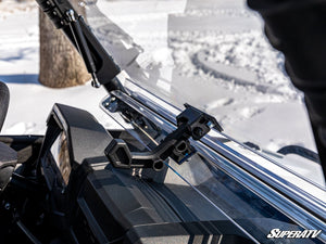 SuperATV flip windshield on a Polaris RZR Trail, side view