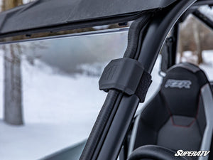 SuperATV full windshield on a Polaris RZR Trail, side view