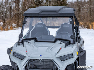 SuperATV full windshield on a Polaris RZR Trail, detail view