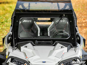 SuperATV glass windshield on a Polaris RZR Trail, side view