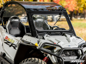 SuperATV glass windshield on a Polaris RZR Trail, alternate angle