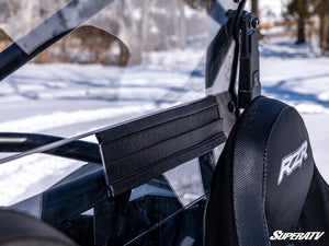 SuperATV rear windshield on a Polaris RZR Trail, side view