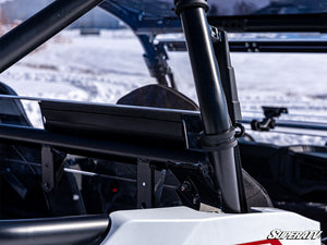 SuperATV rear windshield on a Polaris RZR Trail, cab view
