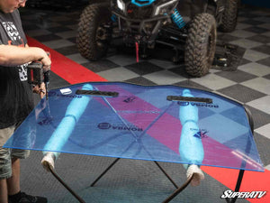 SuperATV Polaris RZR Trail S Custom Cage Windshield Kit, front view