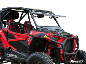 SuperATV flip windshield on a Polaris RZR XP Turbo S, front view