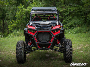 SuperATV flip windshield on a Polaris RZR XP Turbo S, side view