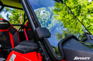 SuperATV full windshield on a Polaris RZR XP Turbo S, installed close-up