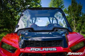 SuperATV full windshield on a Polaris RZR XP Turbo S, cab view