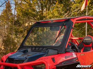 SuperATV glass windshield on a Polaris RZR XP Turbo S, side view