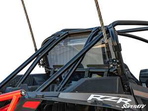 SuperATV rear windshield on a Polaris RZR XP Turbo S, front view