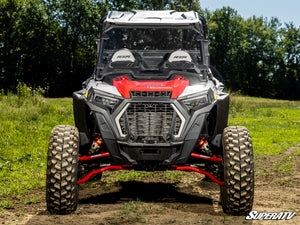 SuperATV vented full windshield on a Polaris RZR, angle view