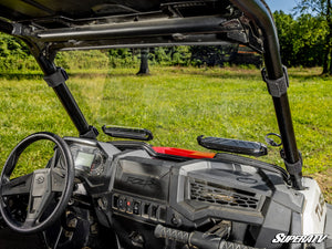 SuperATV vented full windshield on a Polaris RZR, mounted view