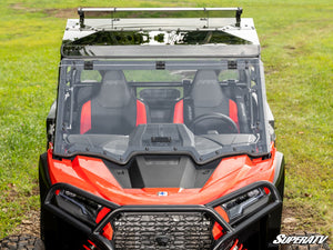 SuperATV flip windshield on a 2024+ Polaris RZR XP, side view