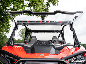 SuperATV flip windshield on a 2024+ Polaris RZR XP, alternate angle