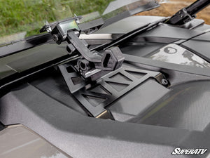 SuperATV flip windshield on a 2024+ Polaris RZR XP, top view