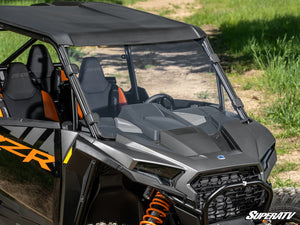 SuperATV full windshield on a 2024+ Polaris RZR XP, side view