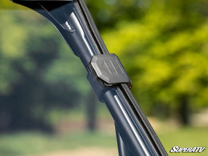 SuperATV full windshield on a 2024+ Polaris RZR XP, cab view