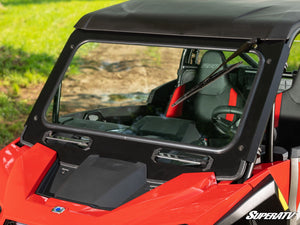 SuperATV glass windshield on a 2024+ Polaris RZR XP, side view