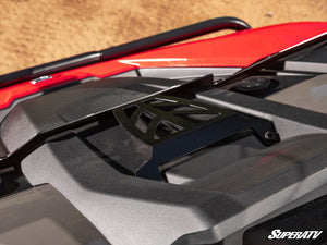 SuperATV MaxDrive power flip windshield on a 2024+ Polaris RZR XP, mounted view