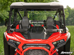 SuperATV vented windshield on a 2024+ Polaris RZR XP, cab view