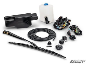 SuperATV UTV windshield wiper kit for MaxDrive Power Flip Glass, front view