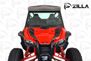Honda Talon full glass windshield with adjustable vents and hand wiper, fits 2019–2024 models