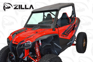 Honda Talon full glass windshield with adjustable vents and hand wiper, fits 2019–2024 models
