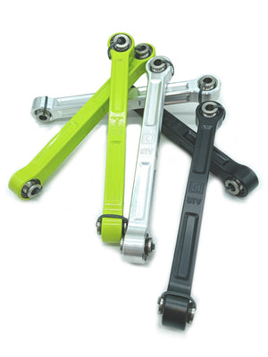 LM UTV Polaris RZR Pro R and Turbo R Front Sway Bar Links, pair shown in machine finish