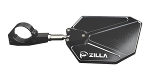 SABER billet convex UTV mirrors with low-profile multi-radius clamps for 1.75" to 2" roll cages