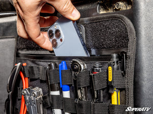 Universal SuperATV MOLLE-style door bags for UTV cab storage