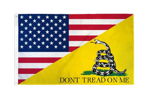 USA/Gadsden Combination Flag 3x5ft Poly - Dunes 2 Dezert SXS
