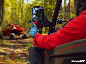 SuperATV Kawasaki Side View Mirrors, angle view