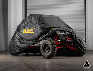 Assault Industries UTV cover reflective striped handle detail for visibility