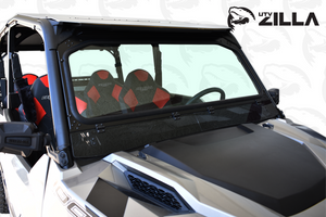 Vented glass windshield for Polaris General UTV by UTVZILLA with aluminum frame and tinted vents