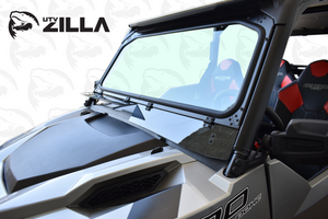 Vented glass windshield for Polaris General UTV by UTVZILLA with aluminum frame and tinted vents