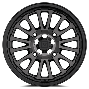 Valor Offroad V14 UTV Wheel in Dark Tint with satin black center cap and split-spoke design for rugged off-road performance.