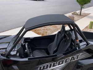 Hard plastic roof for Wildcat XX made from 1/4" UV-resistant material, CNC-fit for precision with 10 rustproof mount points and clamps