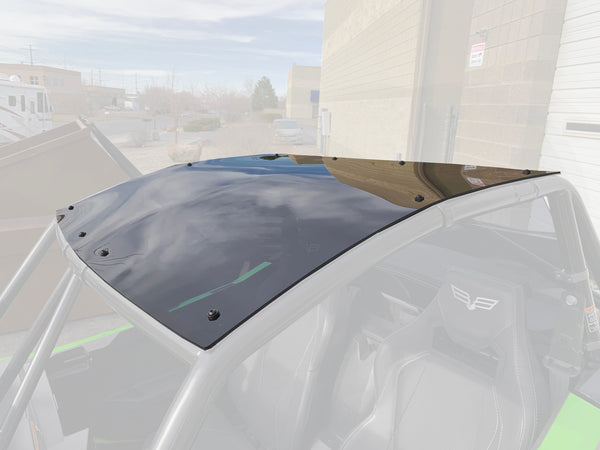Durable tinted polycarbonate roof for Wildcat XX with 3/16" UV-stabilized Lexan, low-profile fit and rust-proof stainless hardware
